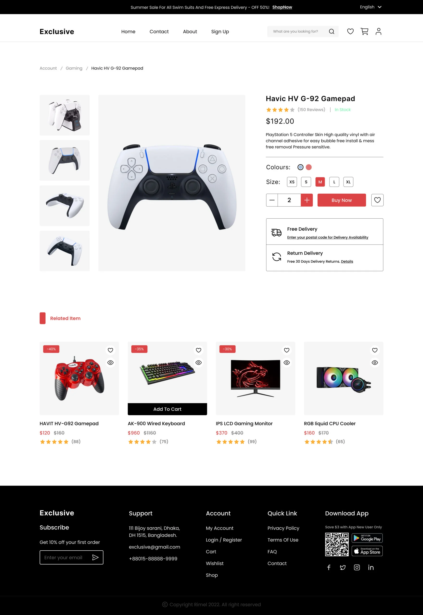 Product Details page